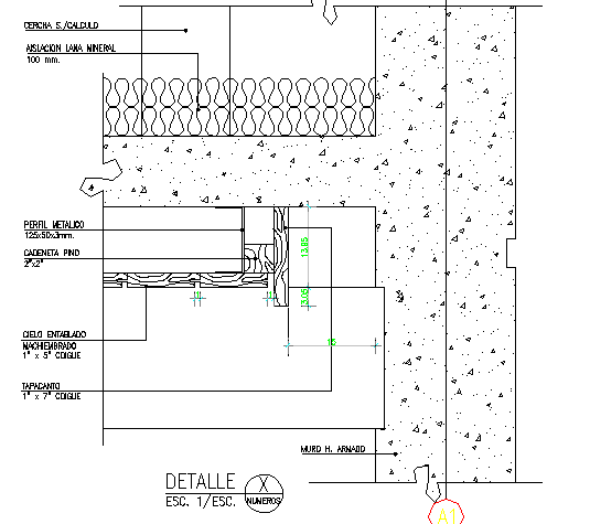 Wooden Ceiling Finishing Details Dwg File