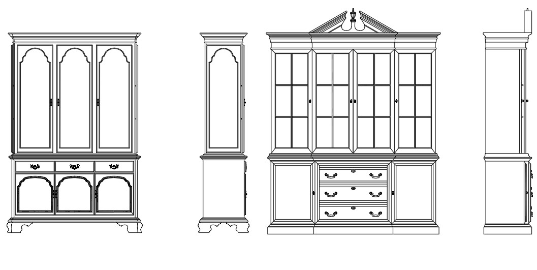 Wooden Cupboard Elevation Design Free Cad Blocks Dwg File Cadbull ...