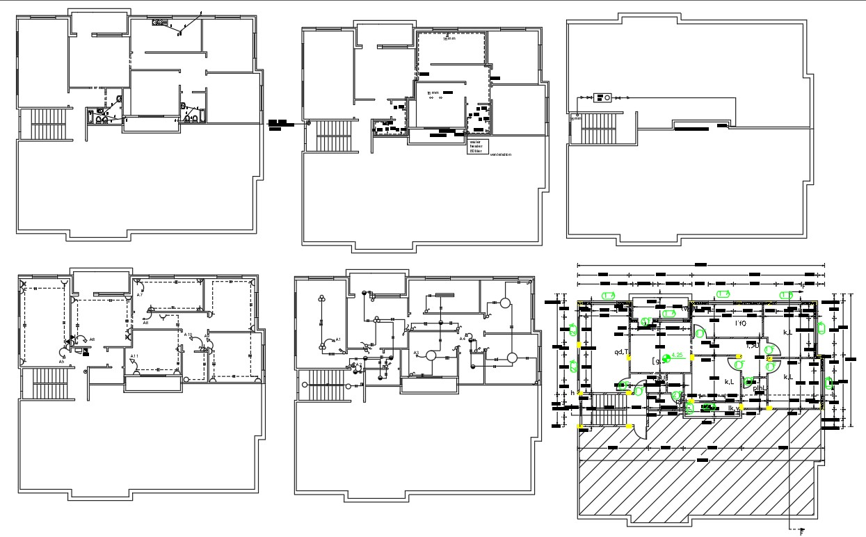 Working Drawing Bungalow Floor Plan AutoCAD File Cadbull