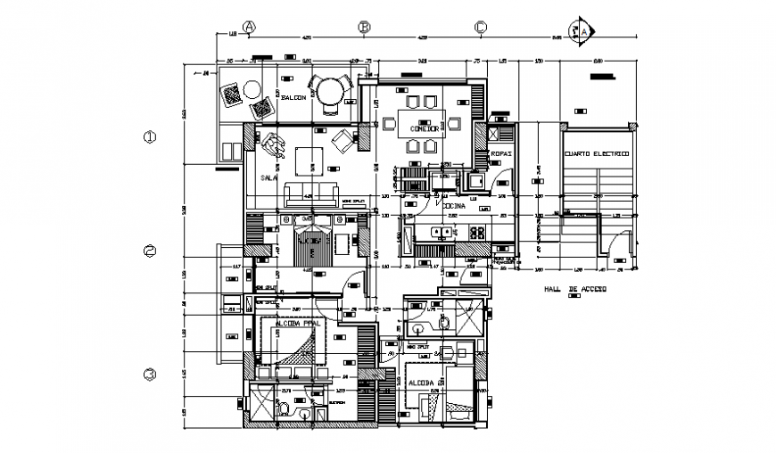 Apartment Building 3 Bedroom Units Detail Dwg File Cadbull