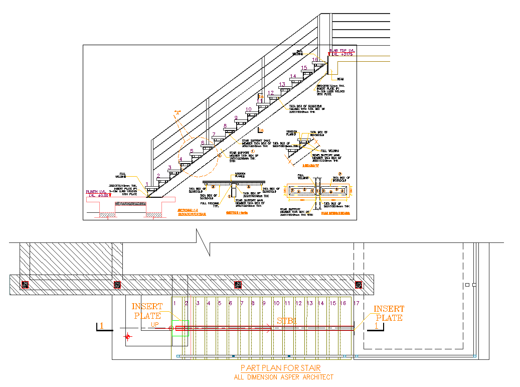 Stair plan - Cadbull