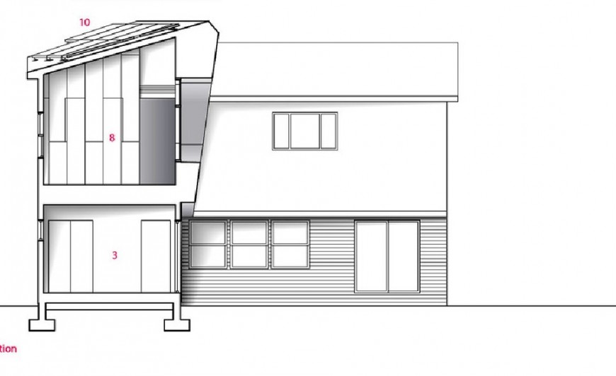 Back cut section drawing details of two flooring house dwg file - Cadbull