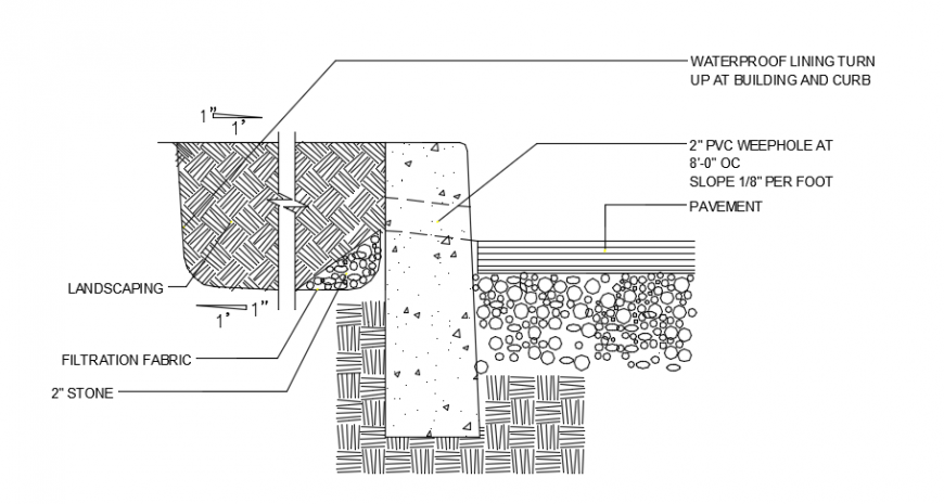 Curb Sectional Detail Drawing Details Cadbull