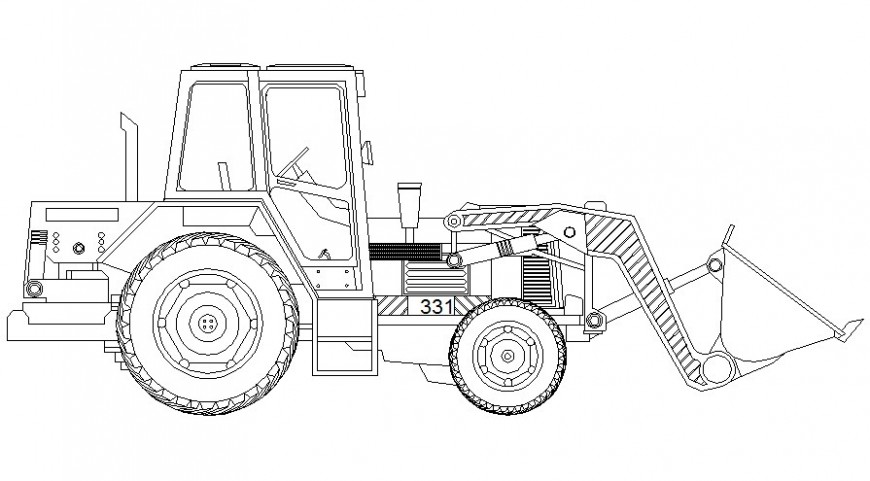 Details drawing of machinery units of excavator 2d view in autocad ...