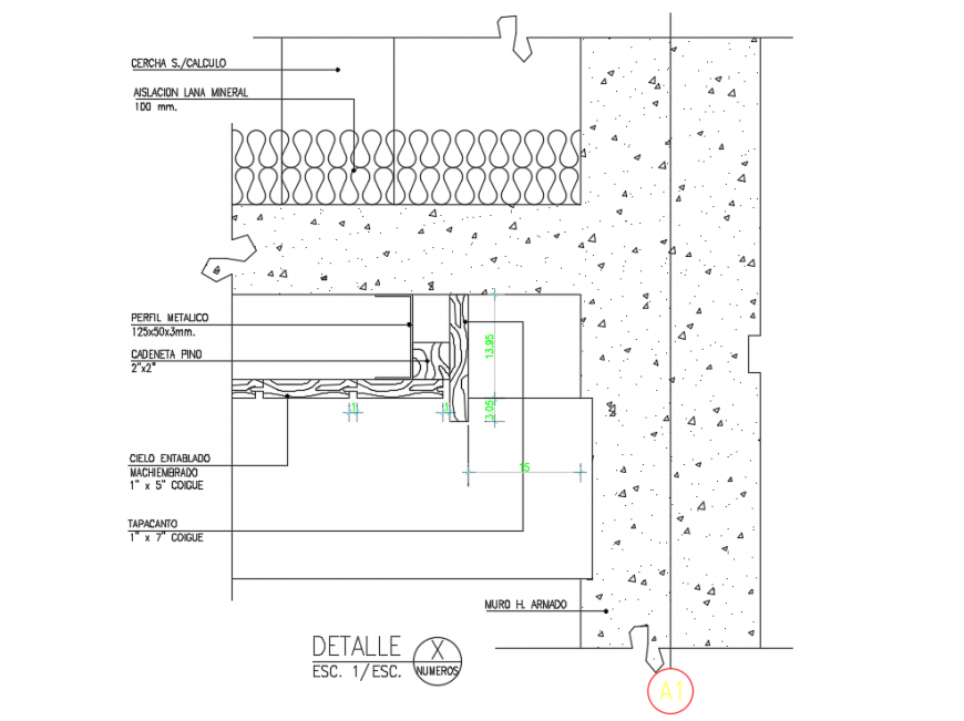 Details Of Wooden Ceiling Finish Of Building Cad Drawing Dwg File