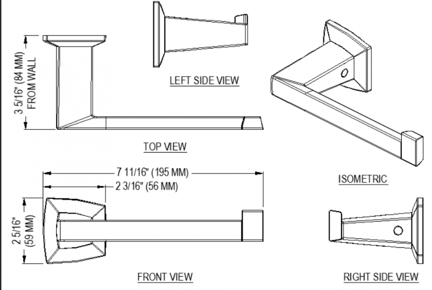 Door handle plan detailed dwg file. Cadbull