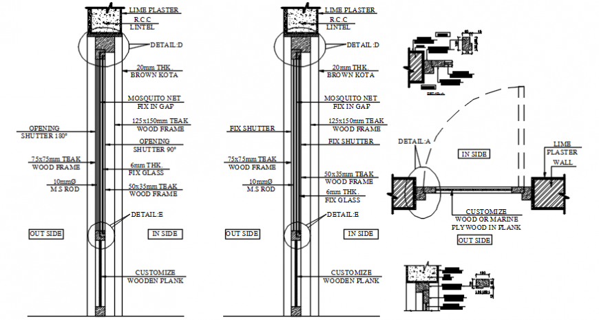 Door plan and sectional CAD drawings autocad software file - Cadbull