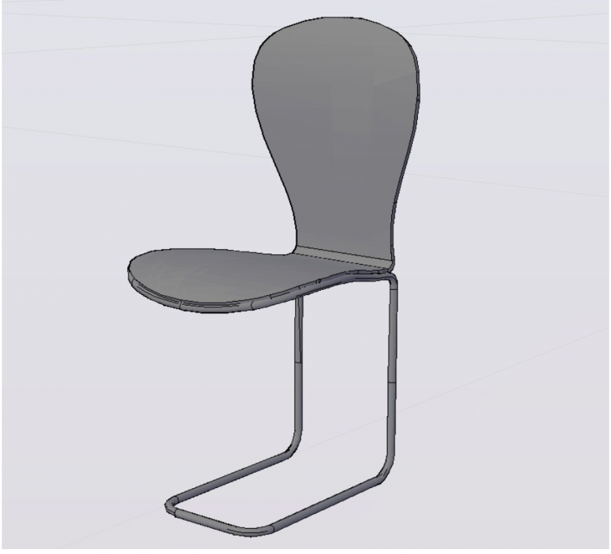 Drawing of chair 3d block unit - Cadbull