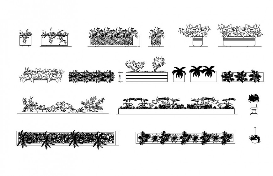 Drawing of flower bed AutoCAD file - Cadbull