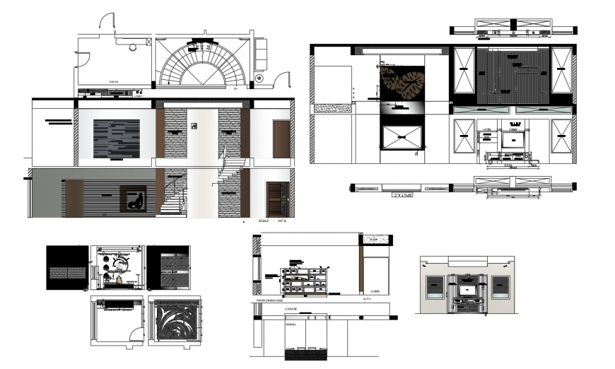 Drawing Of Interior Design 2d Details Autocad File