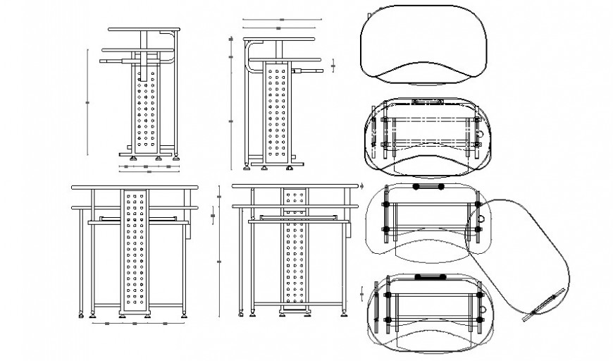 Drawing of table furniture blocks 2d view in autocad - Cadbull