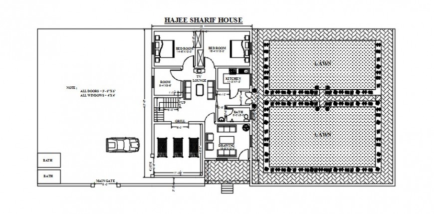 Drawings details of house  floor plan  dwg autocad  software 