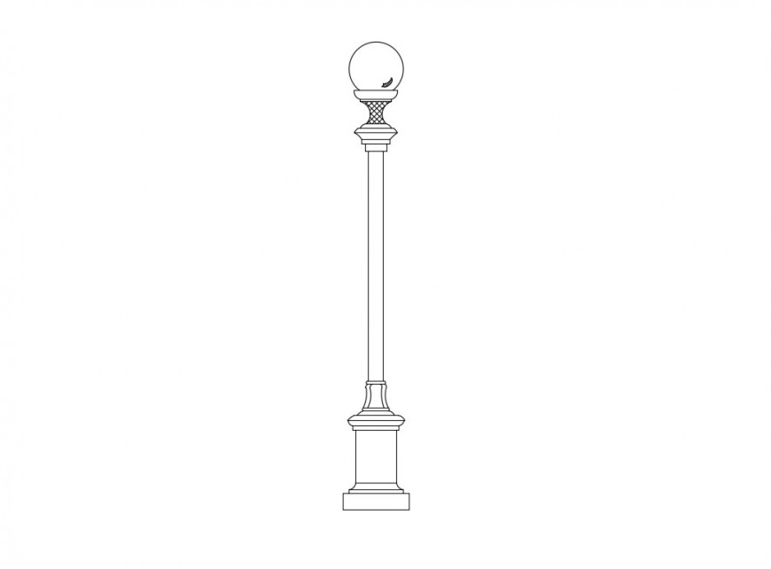 Dynamic street light pole elevation cad drawing details dwg file Cadbull
