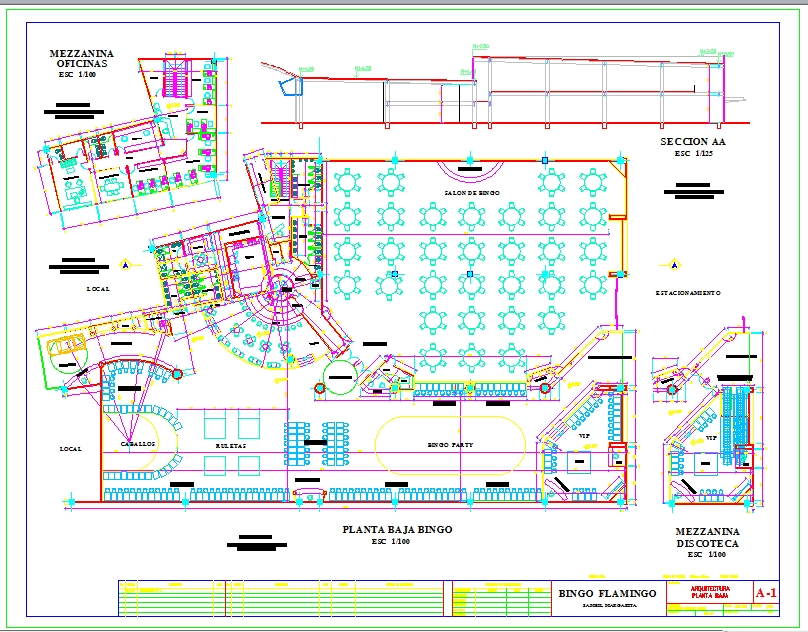 Restaurant detail plan project - Cadbull