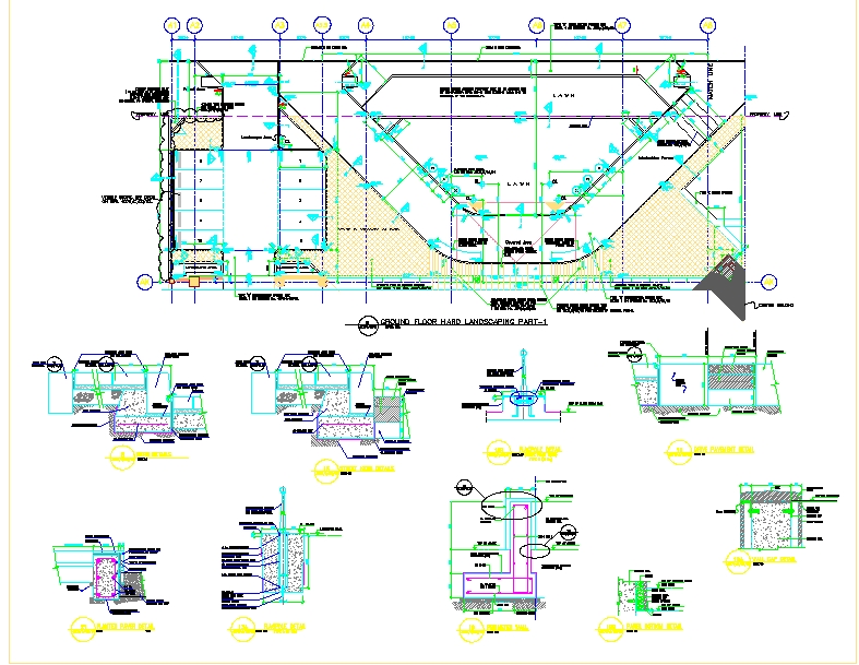 Land scaping Layout design - Cadbull