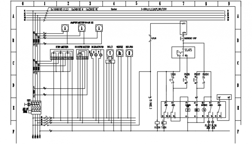 Electrical riser diagram of Gambar wiring genset pasar dwg  