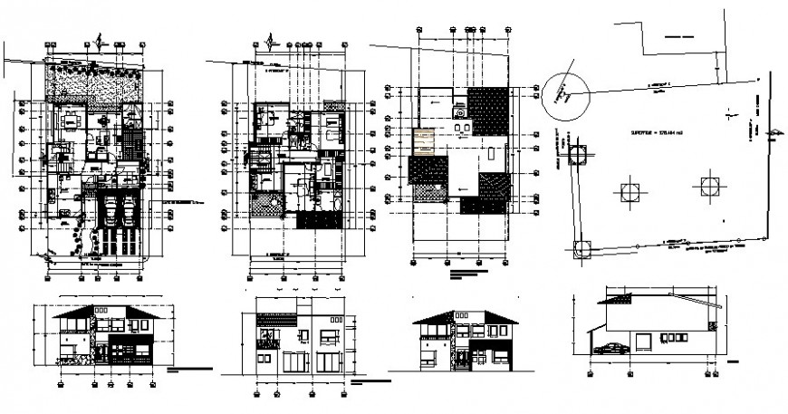 Elevation plan of apartment drawing in autocad Cadbull