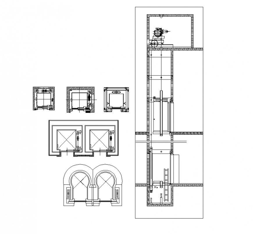 Elevator Detail Elevation And Plan Dwg File Cadbull - Gambaran