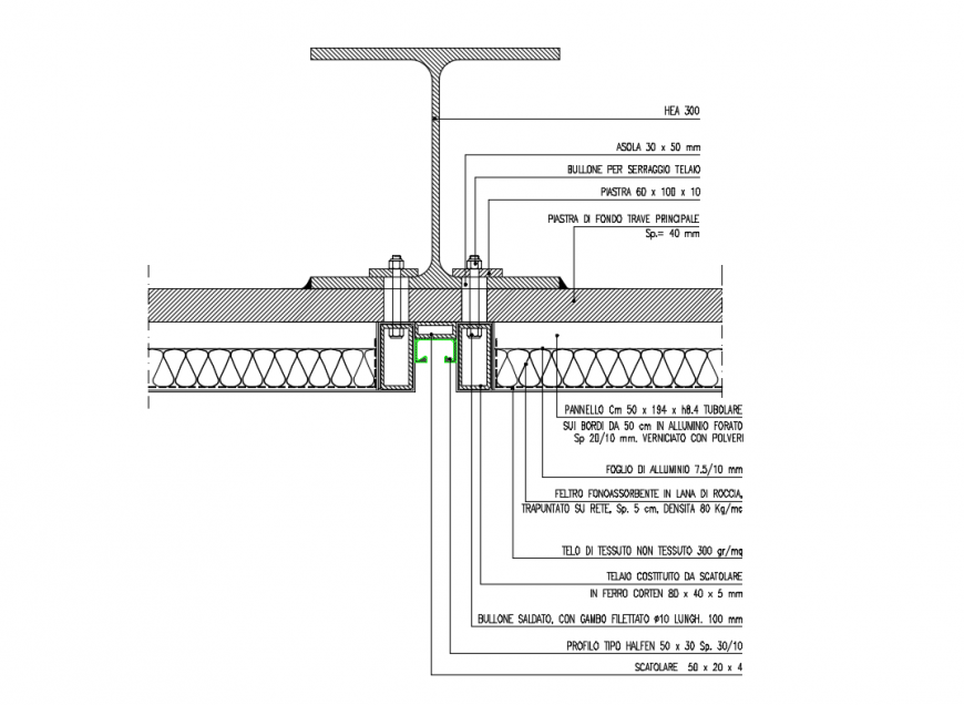 False Ceiling Constructive Details With Steel Structure And Panel