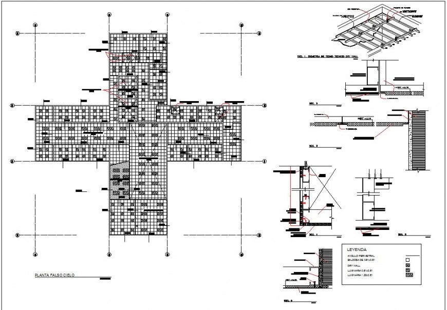 False Ceiling Of Office Detail Drawing In Dwg Autocad File