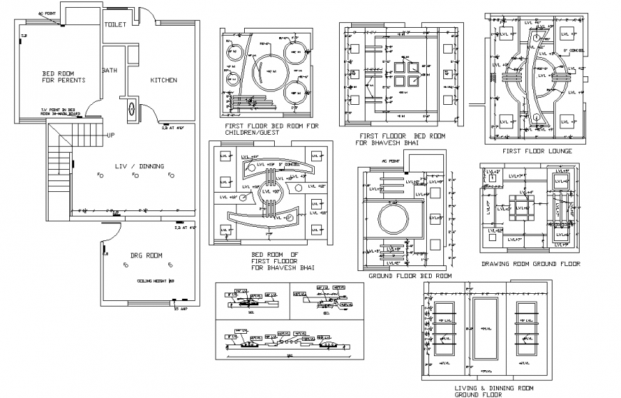 False Ceiling Plan Detail Dwg File