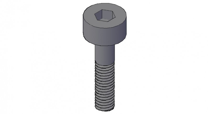 bolt and nut drawing in autocad