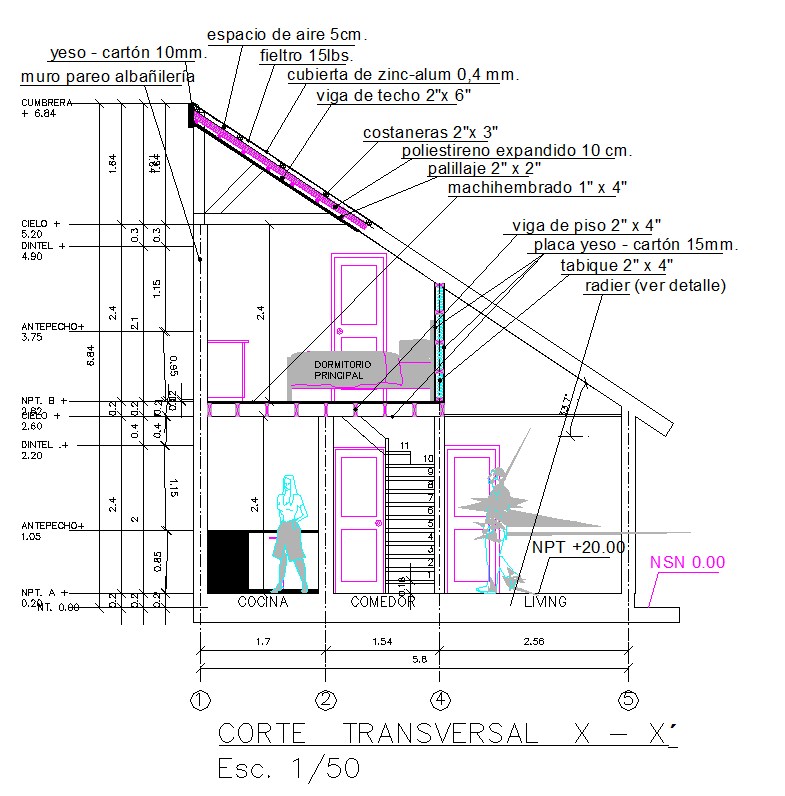 detail section roof