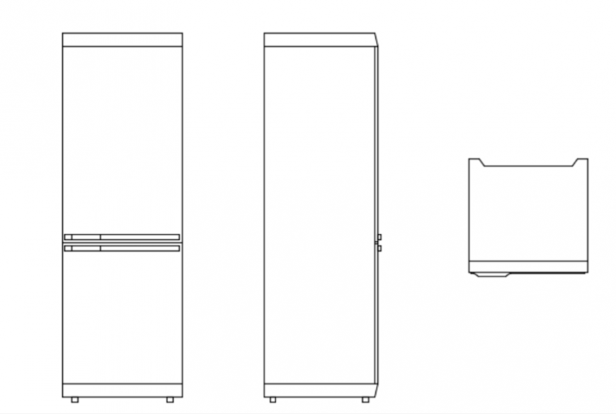 Fridge Elevation Detail Cadbull