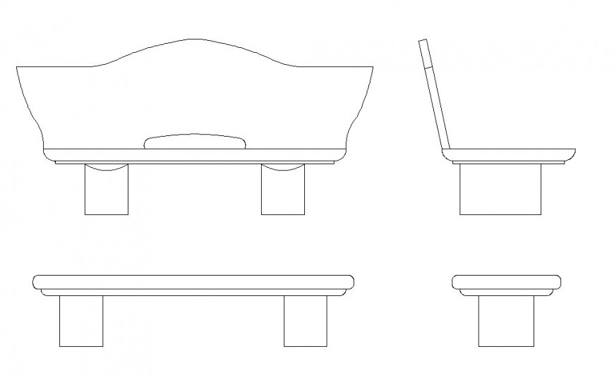 Furniture sofa sectional detail dwg file - Cadbull