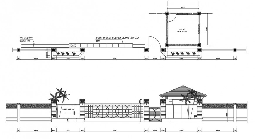 Guard house drawings detail 2d view plan and elevation autocad file
