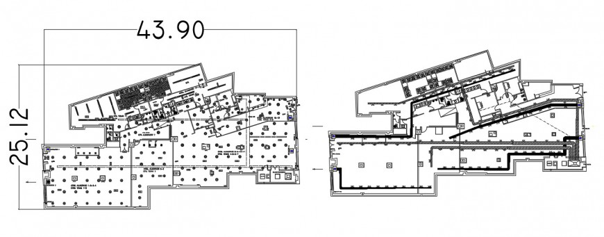 Gym building floor plan distribution cad drawing details dwg file - Cadbull