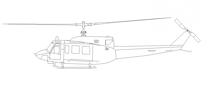 Helicopter 2d model design dwg file