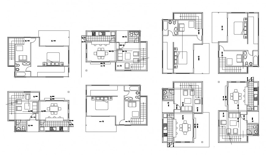  House  plan  with furniture blocks  detail 2d view CAD  block  