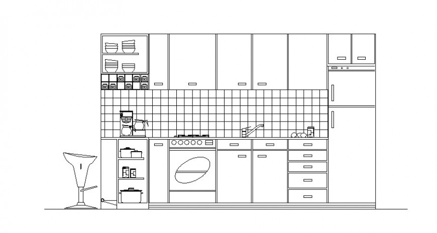 Kitchen Elevation Detail 2d View Cad Block Layout File In Autocad Format 13102018010719 