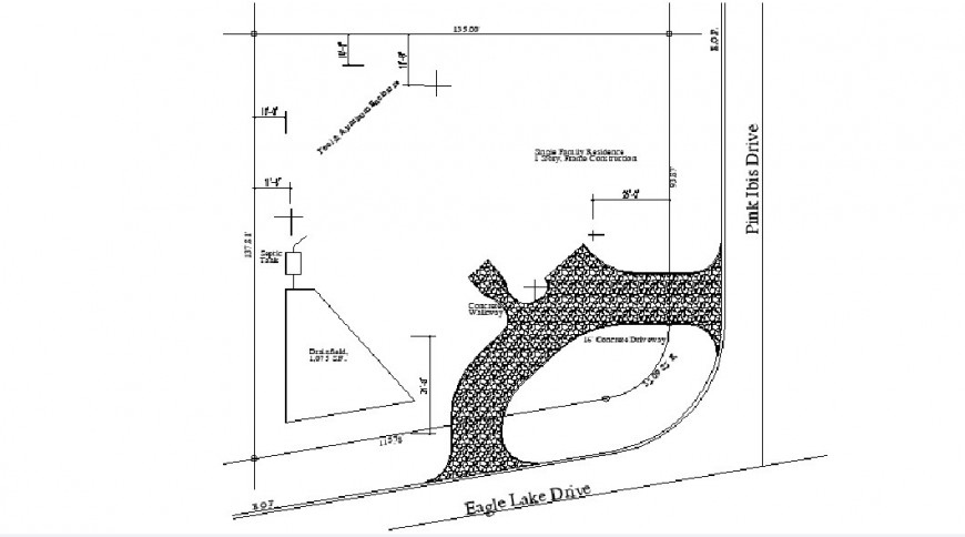Lake side house  site  plan  cad drawing  details dwg file 