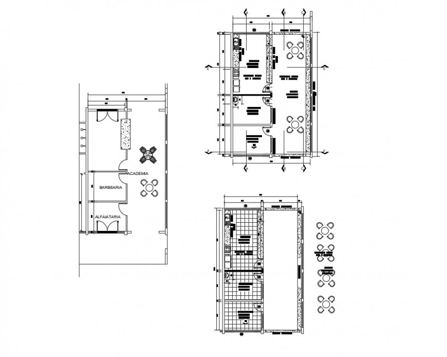 Local restaurant floor plan layout cad drawing details dwg