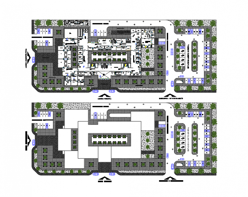 Multispecialty hospital floor plan layout cad drawing