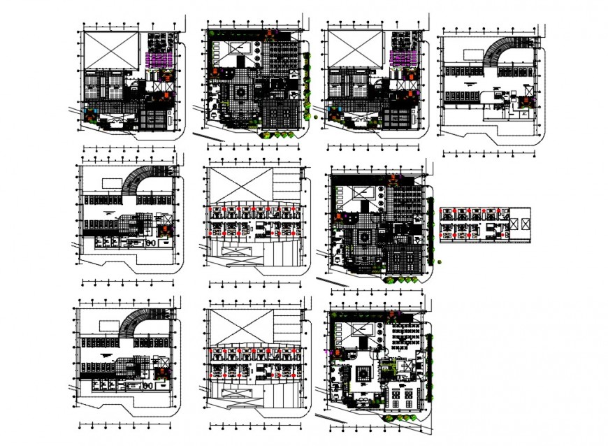 Multistory five star hotel floor plan and structure