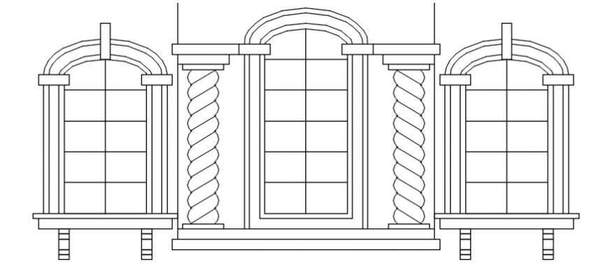 Multiple bathroom window elevation block cad drawing details dwg file