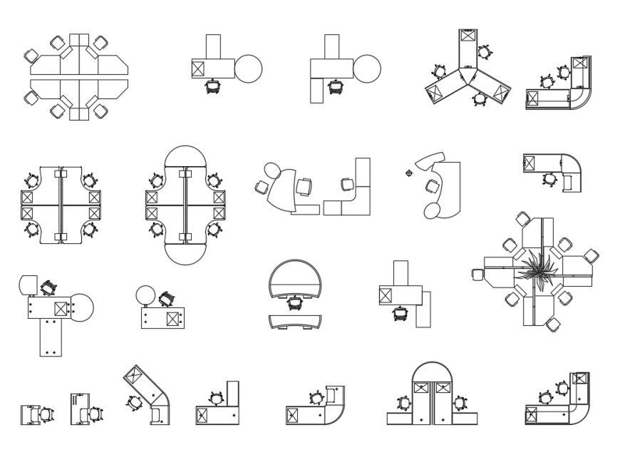 Multiple Office Desks Furniture Cad Blocks Details Dwg File Cadbull   Multiple Office Desks Furniture Cad Blocks Details Dwg File 24072018115511 