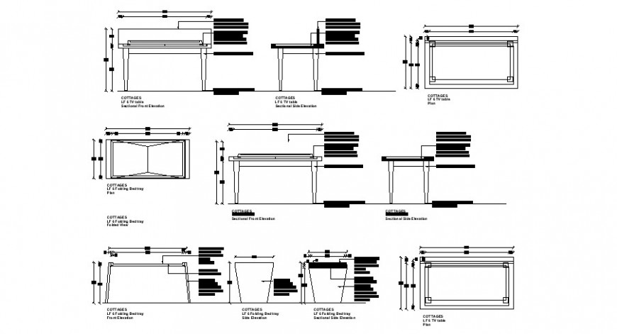 Office Table Elevation Section And Plan Cad Drawing Details Dwg File
