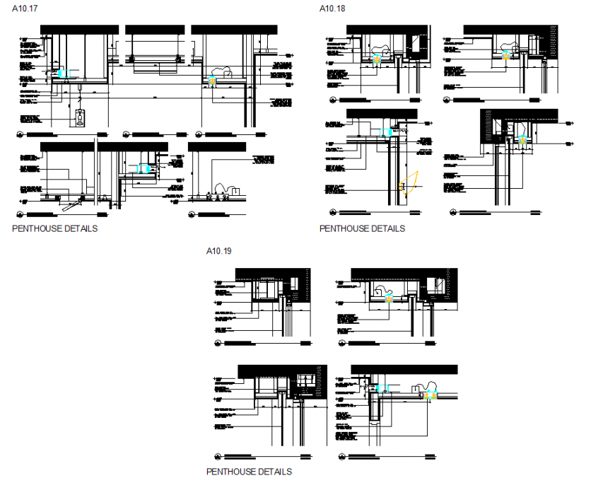 Penthouse Section Floor Detail Dwg File Cadbull