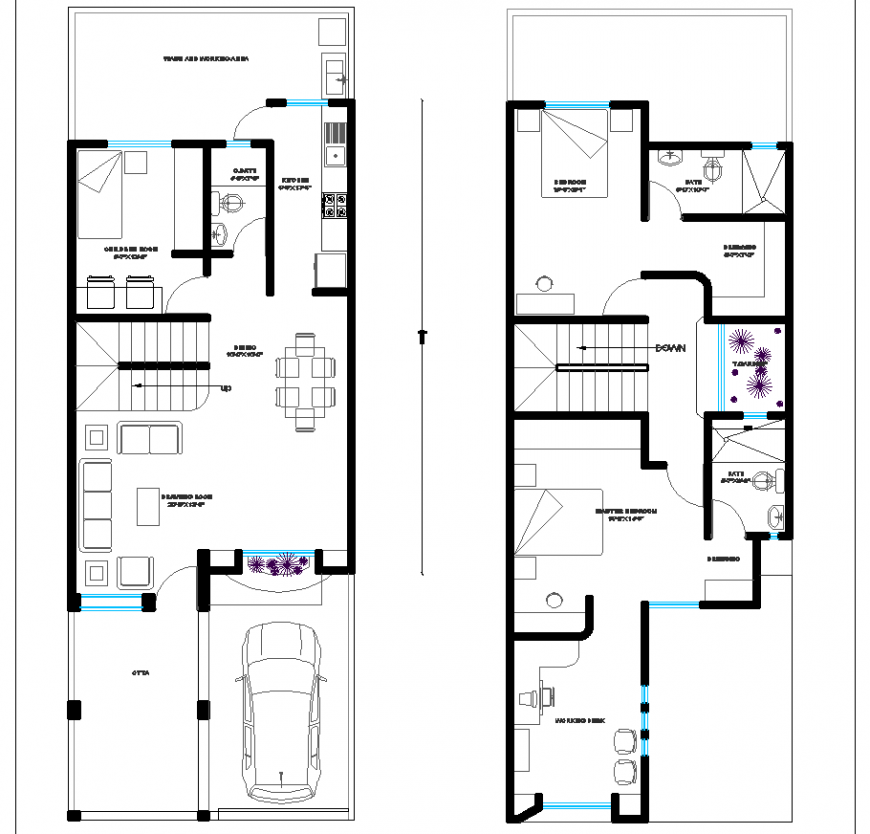 Raw house plan drawing in dwg file. Cadbull