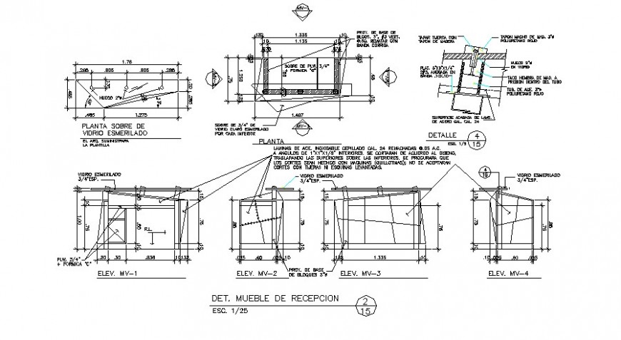 Reception Table And Furniture Carpentry Cad Drawing Details Dwg