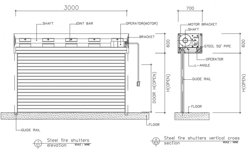 Rolling Shutter Detail Design cad file - Cadbull