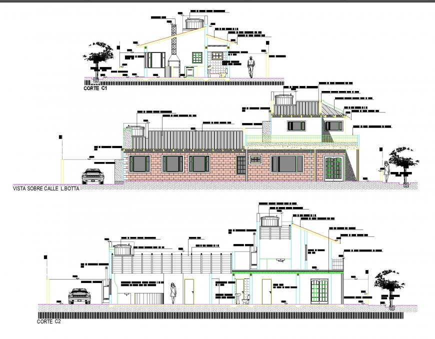 Section Residential and commercial property plan layout file