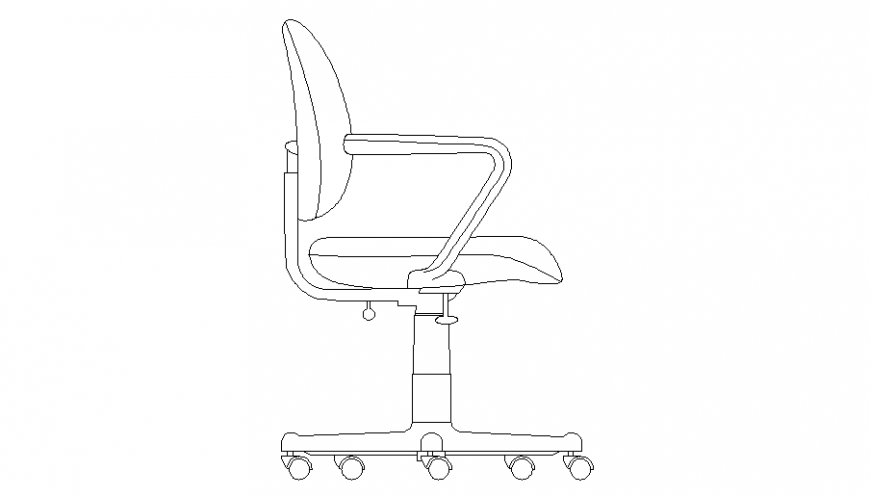 Side Elevation Of Revolving Office Chair Cad Block Details Dwg File 17082018115927 