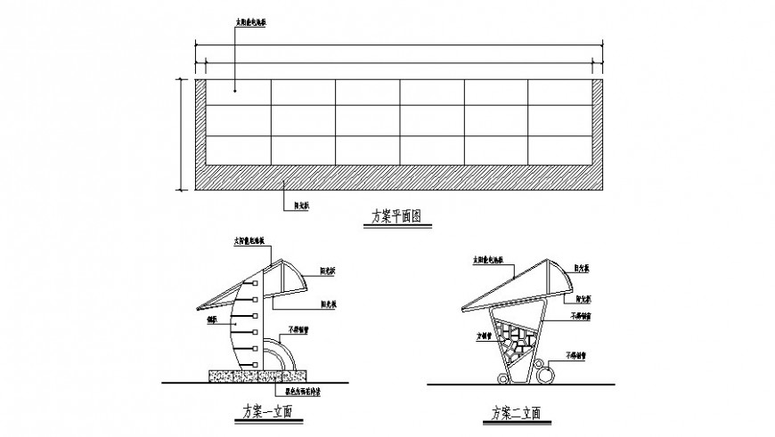 Solar panel structure and plan cad drawing details dwg file - Cadbull