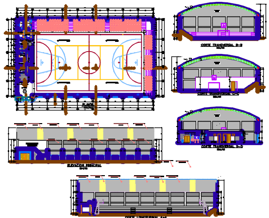 Sports Complex Dwg File Cadbull