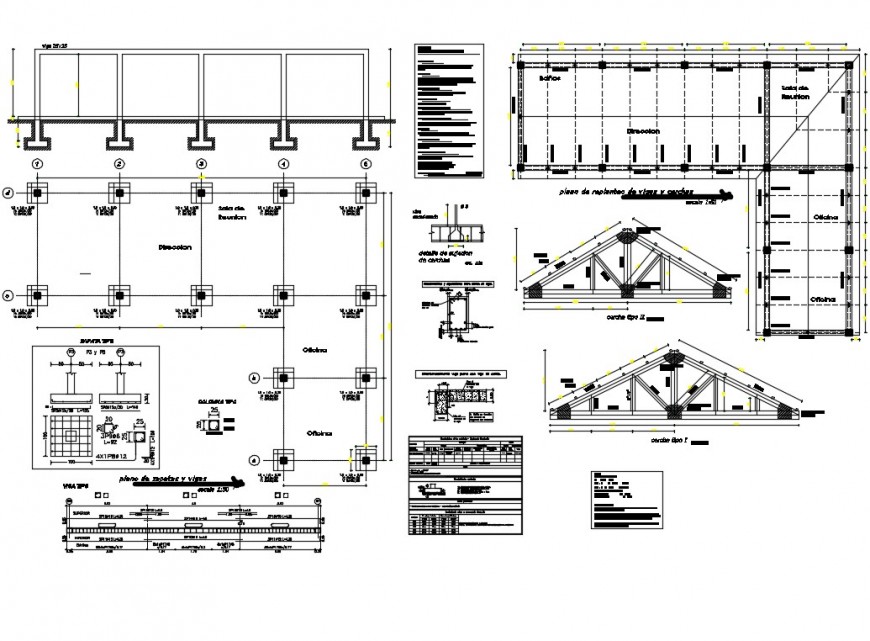 Structural foundation plan dwg file - Cadbull